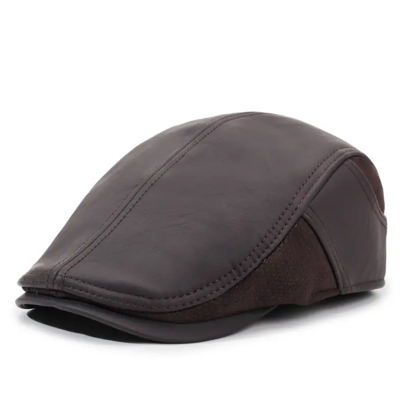 Men's Black Peaked Baseball Cap Winter Warm - Image 2