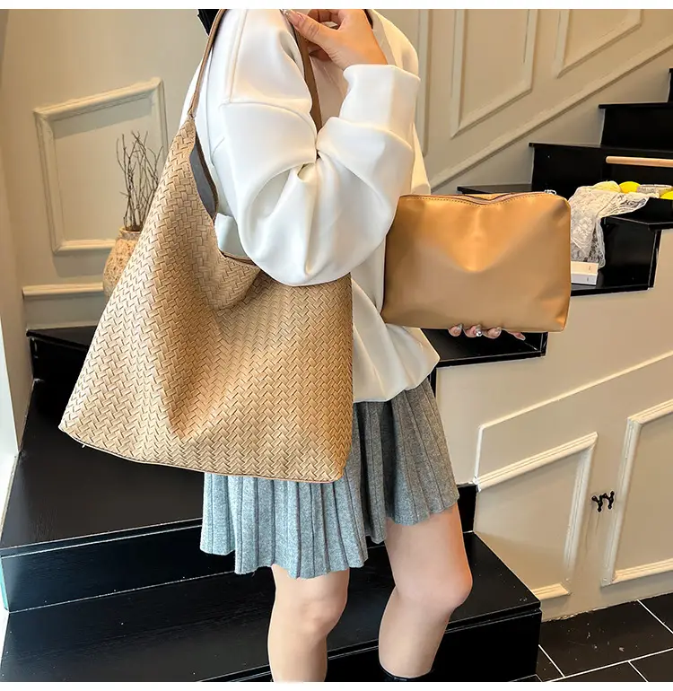 Women Woven Bucket Bag Large Capacity Autumn Winter — feature 16