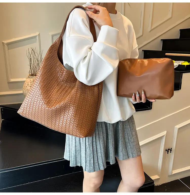 Women Woven Bucket Bag Large Capacity Autumn Winter — feature 21