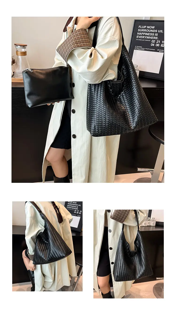 Women Woven Bucket Bag Large Capacity Autumn Winter — feature 7