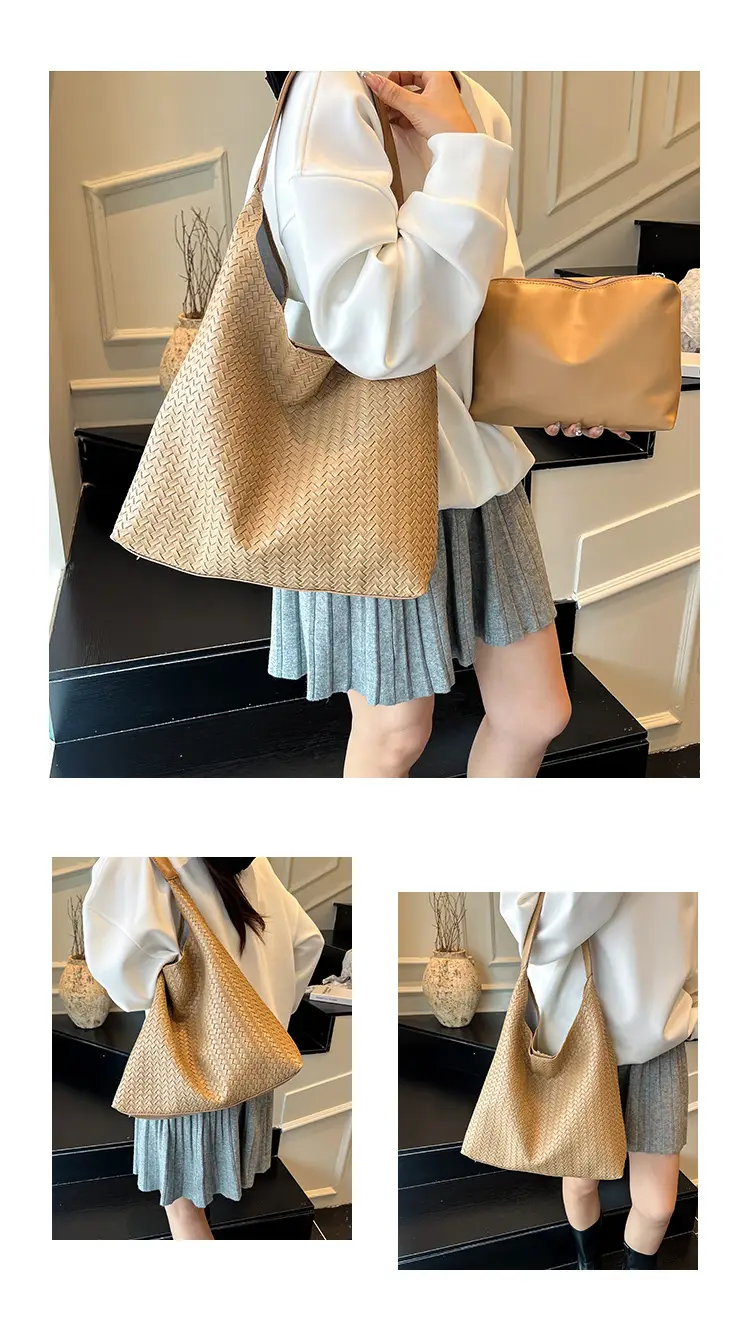 Women Woven Bucket Bag Large Capacity Autumn Winter — feature 9