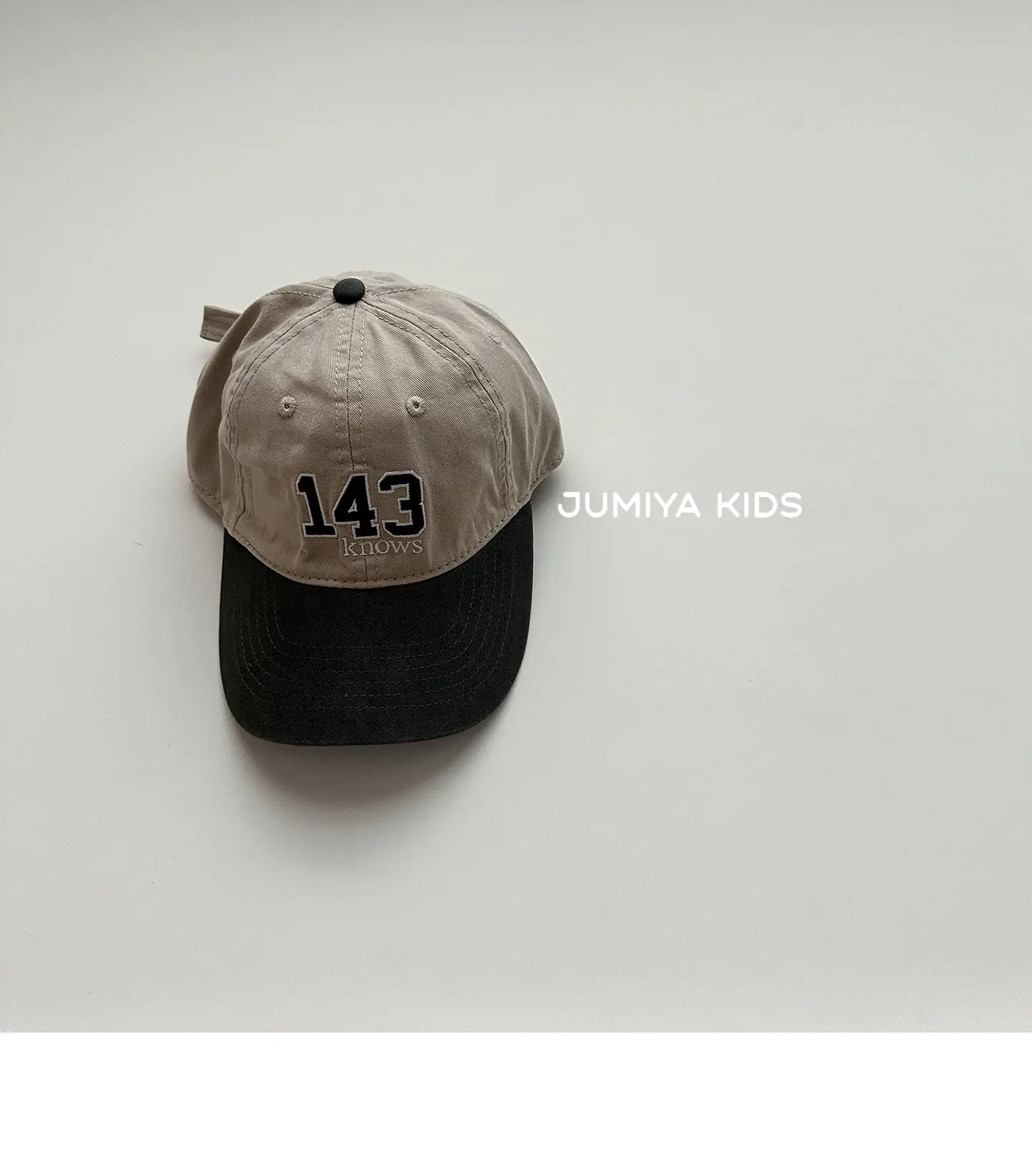 Children's 143 Baseball Cap Beige Black — feature 16