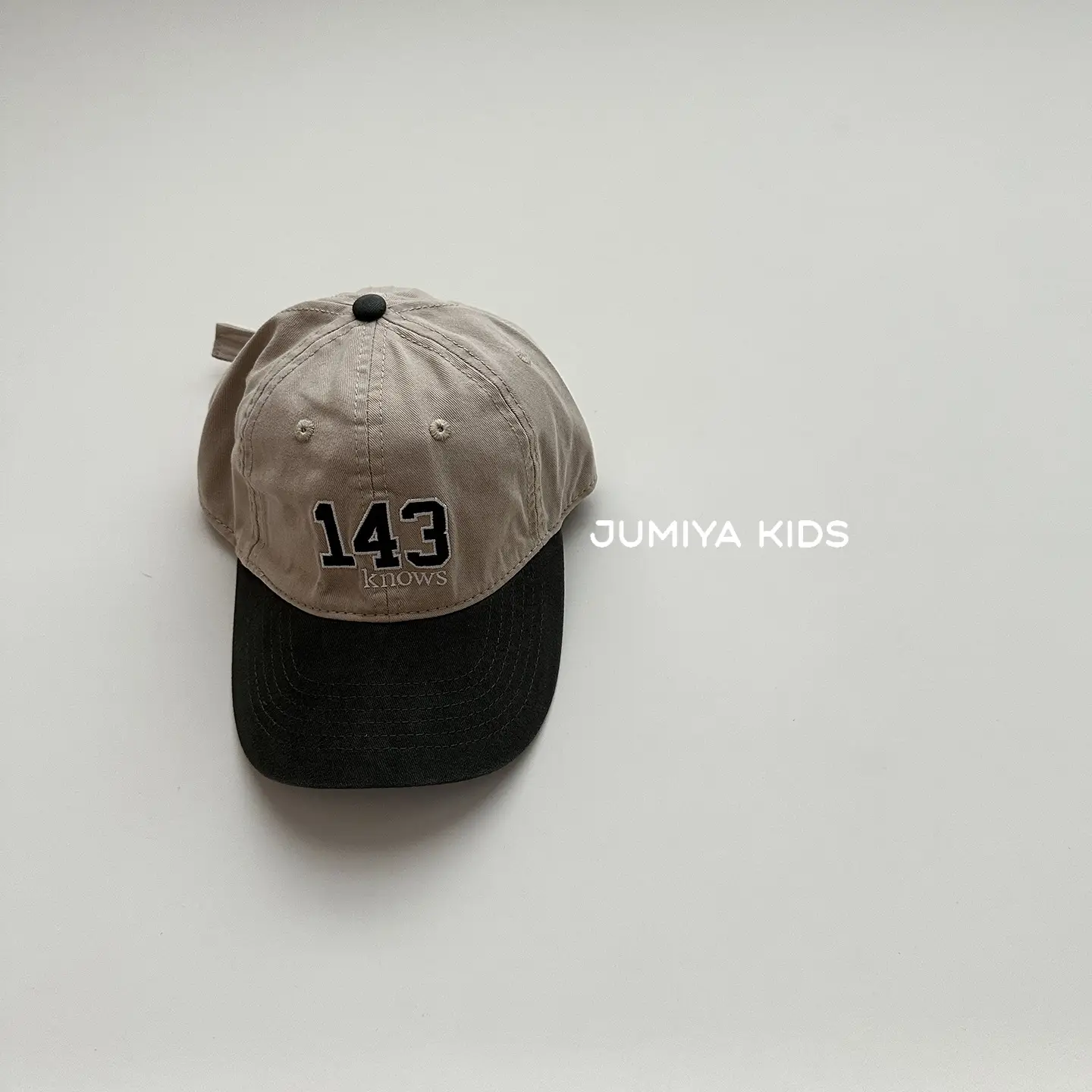 Children's 143 Baseball Cap Beige Black - Image 3