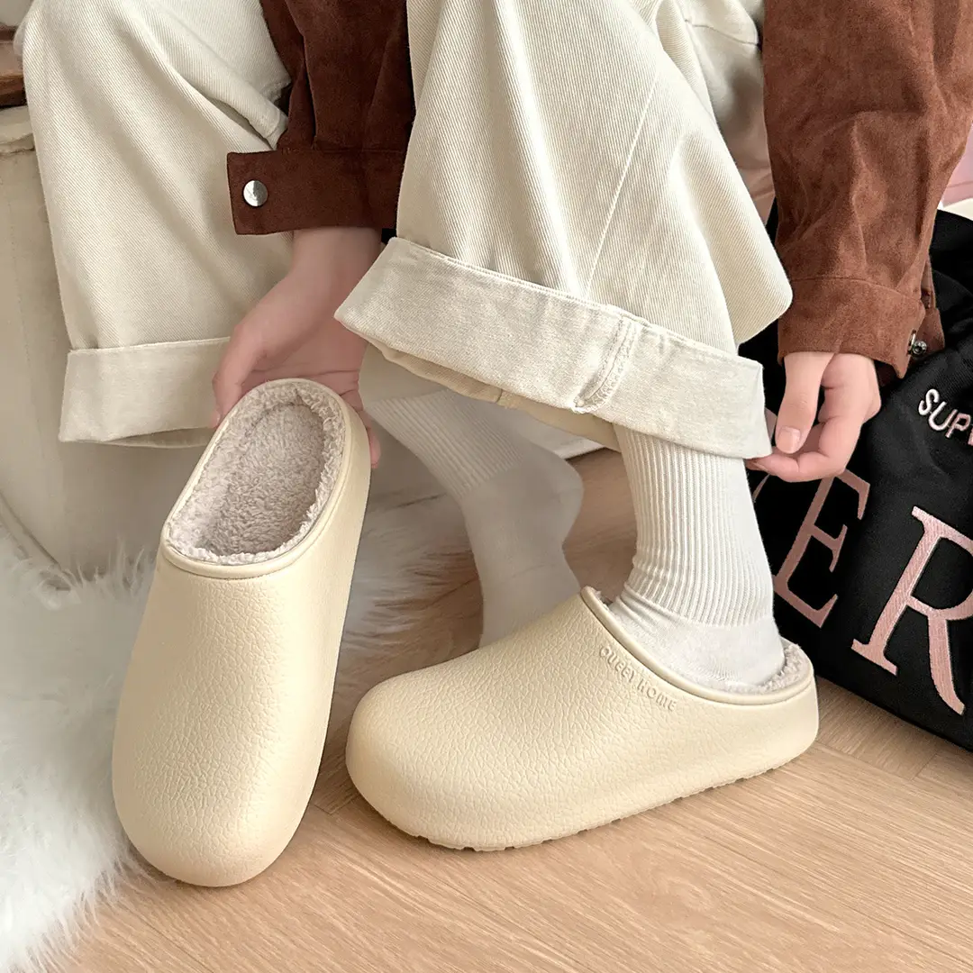 Birkenstock Shoes Autumn and Winter Cotton Slippers for Women New Waterproof Wearable Thick-Soled Fleece-Lined High-Value Antibacterial Couple Cotton Shoes for Men - Image 8
