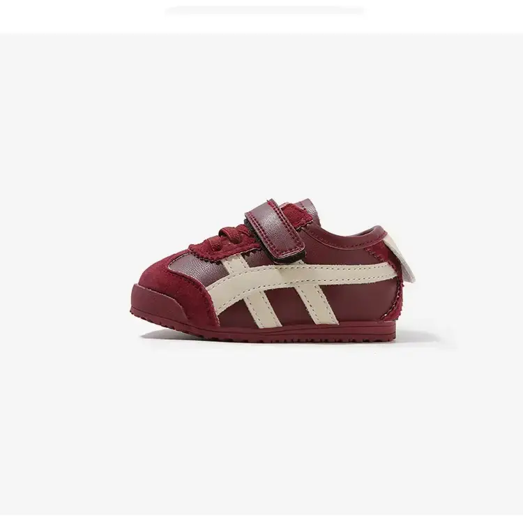 Maroon Velvet Toddler Shoes with Velcro Fasteners — feature 7