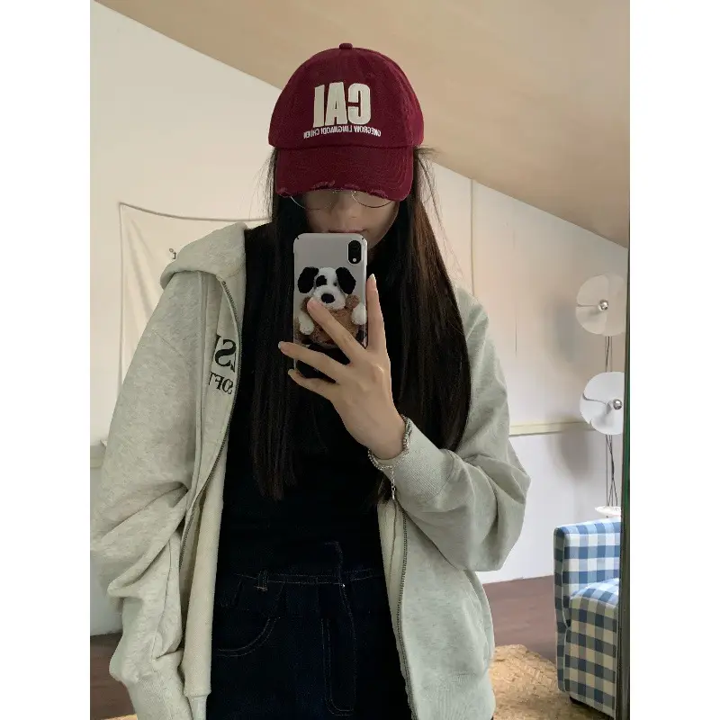 Women Baseball Cap with Letter Embroidery, Distressed Duckbill Cap for Spring - Image 9