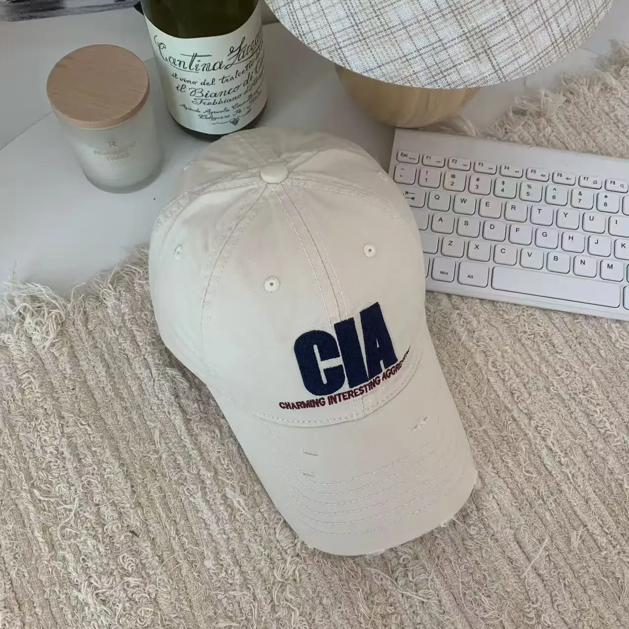 Women Baseball Cap with Letter Embroidery, Distressed Duckbill Cap for Spring - Image 4