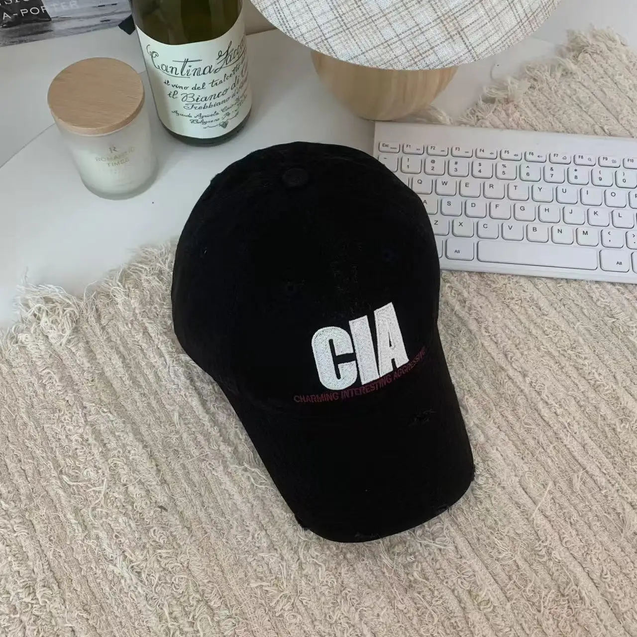 Women Baseball Cap with Letter Embroidery, Distressed Duckbill Cap for Spring - Image 5