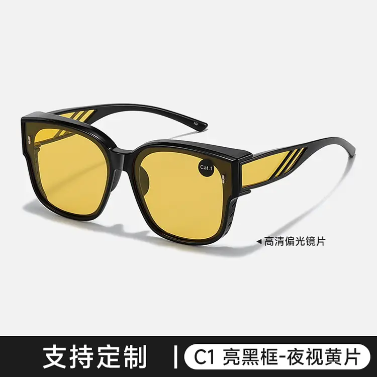 Anti-UV Polarized Sunglasses for Men Women C3 Black Frame - Image 2