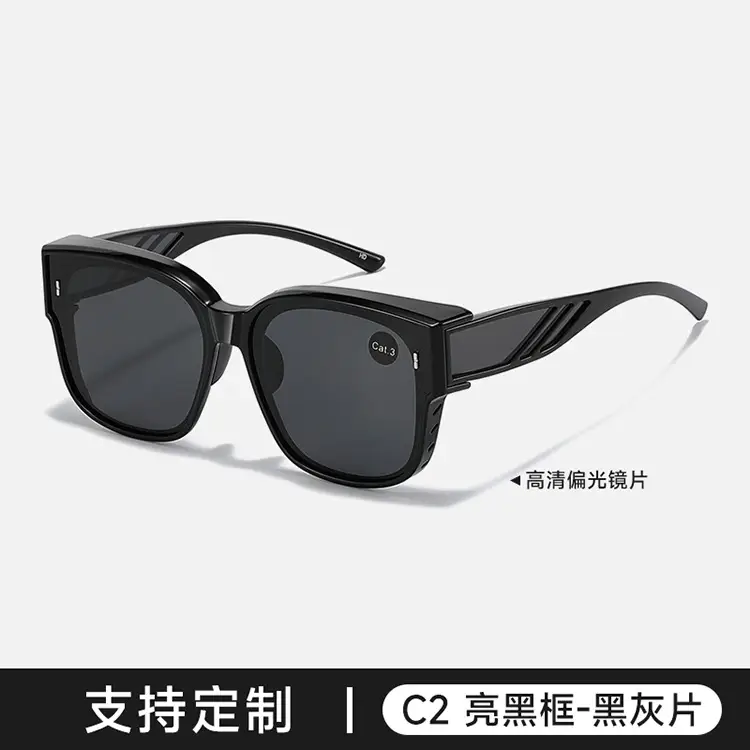 Anti-UV Polarized Sunglasses for Men Women C3 Black Frame - Image 3