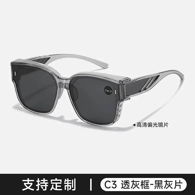 Anti-UV Polarized Sunglasses for Men Women C3 Black Frame - Image 4