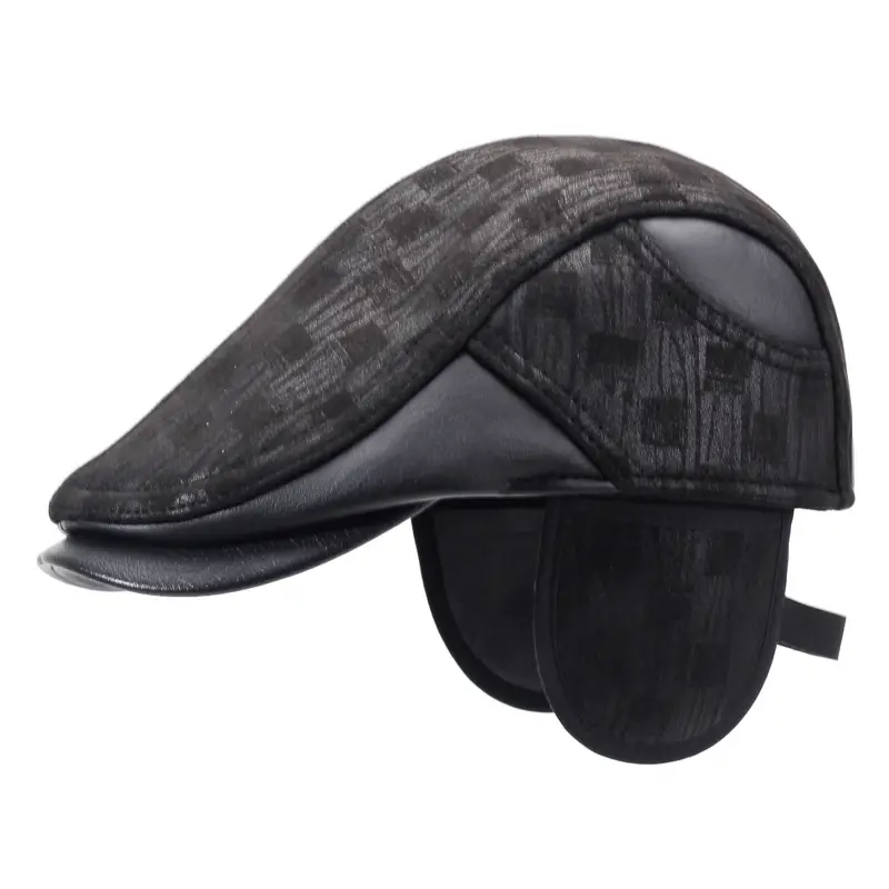 Men's Black Winter Baseball Cap Warm