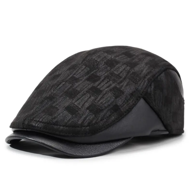 Men's Black Winter Baseball Cap Warm