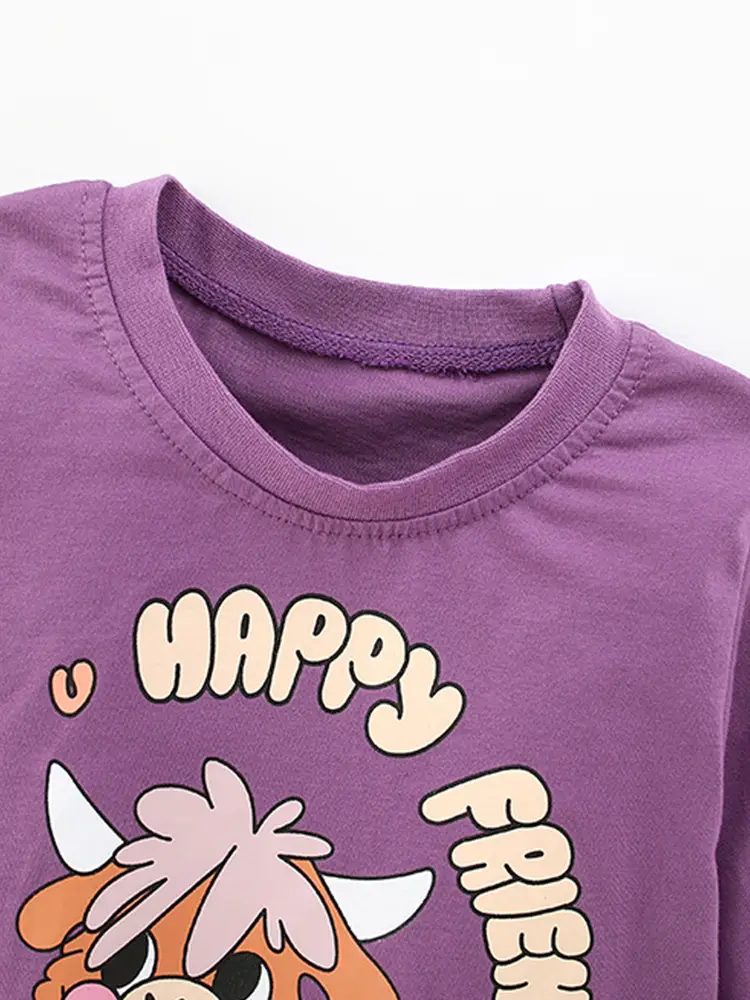 Malwee Boys T-Shirt Purple Long Sleeve Cartoon Print