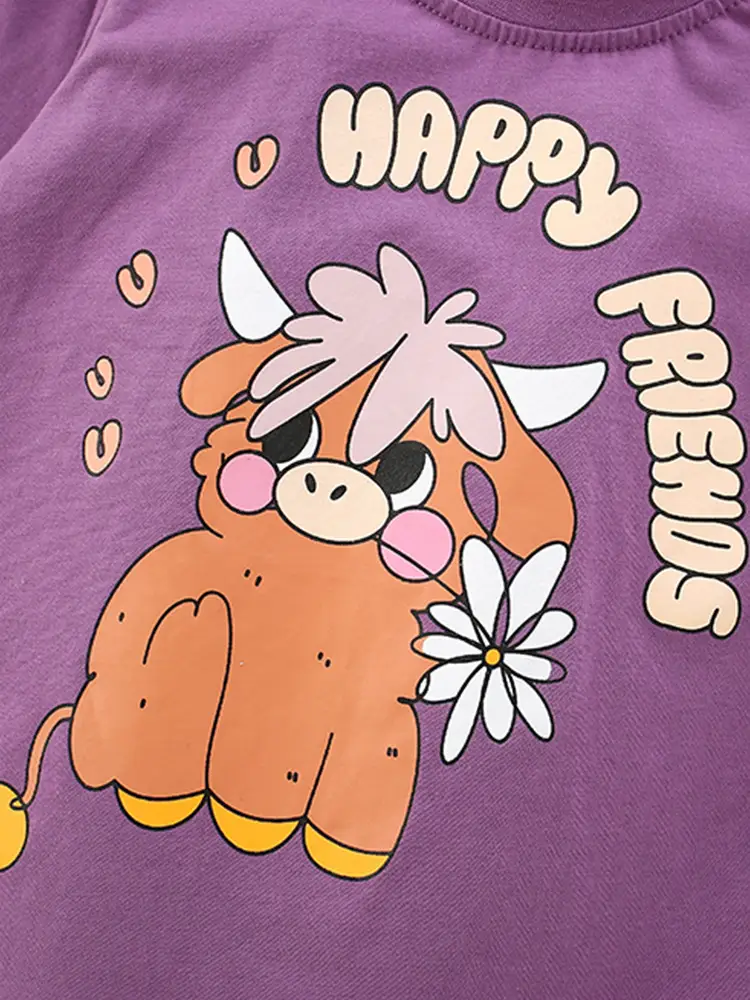 Malwee Boys T-Shirt Purple Long Sleeve Cartoon Print