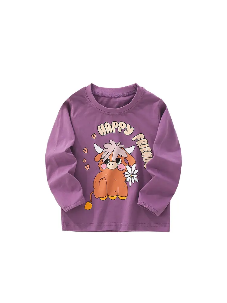 Malwee Boys T-Shirt Purple Long Sleeve Cartoon Print