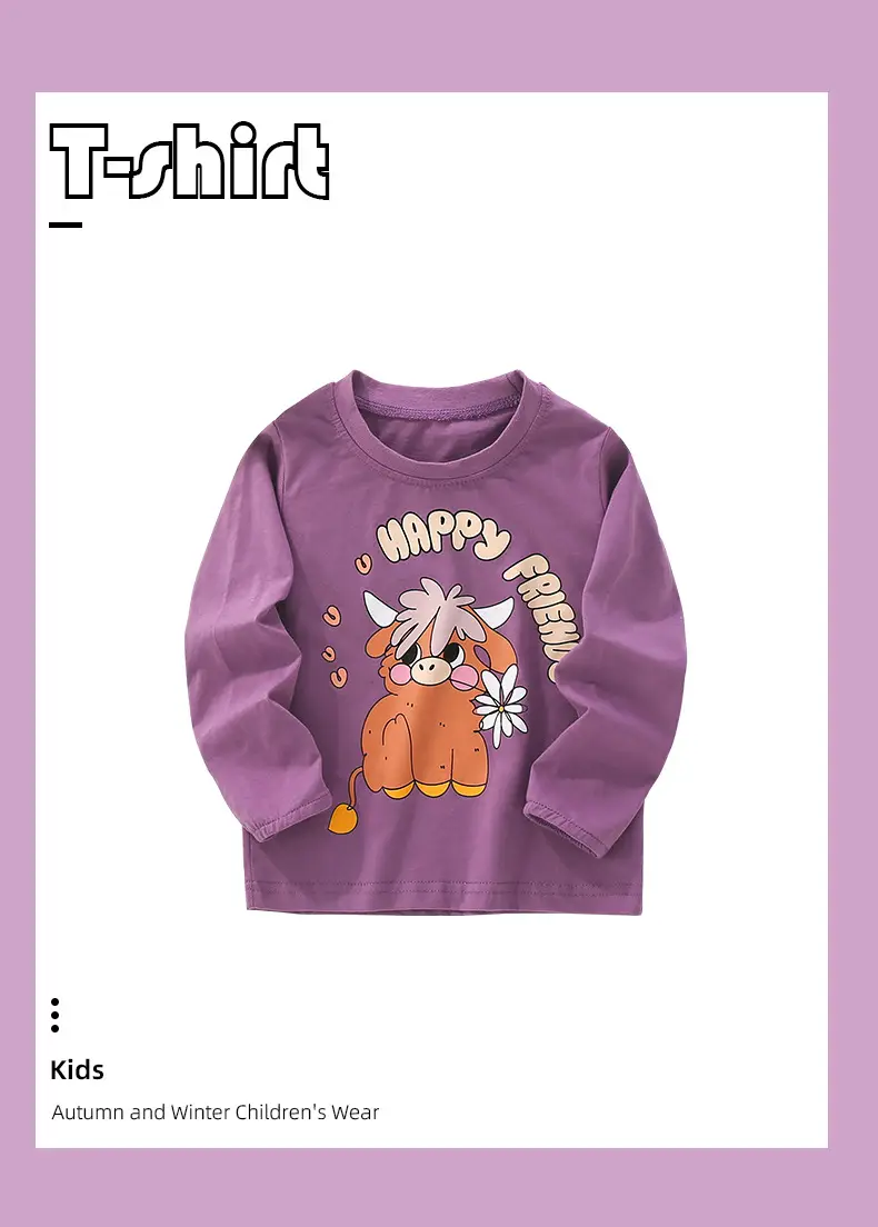 Malwee Boys T-Shirt Purple Long Sleeve Cartoon Print — feature 8