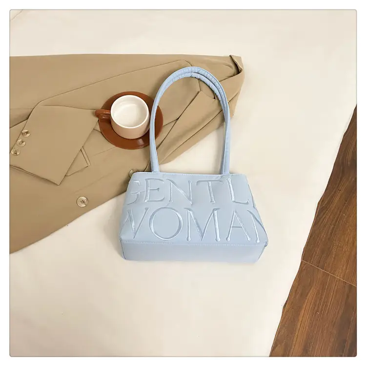 Pink Satin Letter Embroidered Shoulder Bag for Women — feature 34