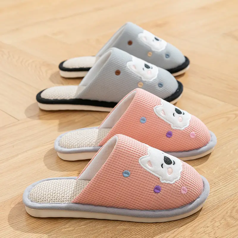 Cotton Slippers for Women, Spring, Autumn and Winter Home Use, Indoor Non-Slip Couple Home Warm Winter Cotton and Linen Slippers for Men