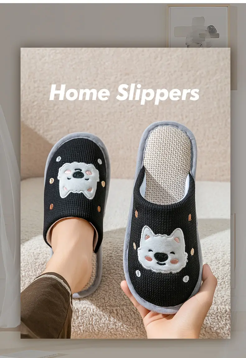 Cotton Slippers for Women, Spring, Autumn and Winter Home Use, Indoor Non-Slip Couple Home Warm Winter Cotton and Linen Slippers for Men — feature 15