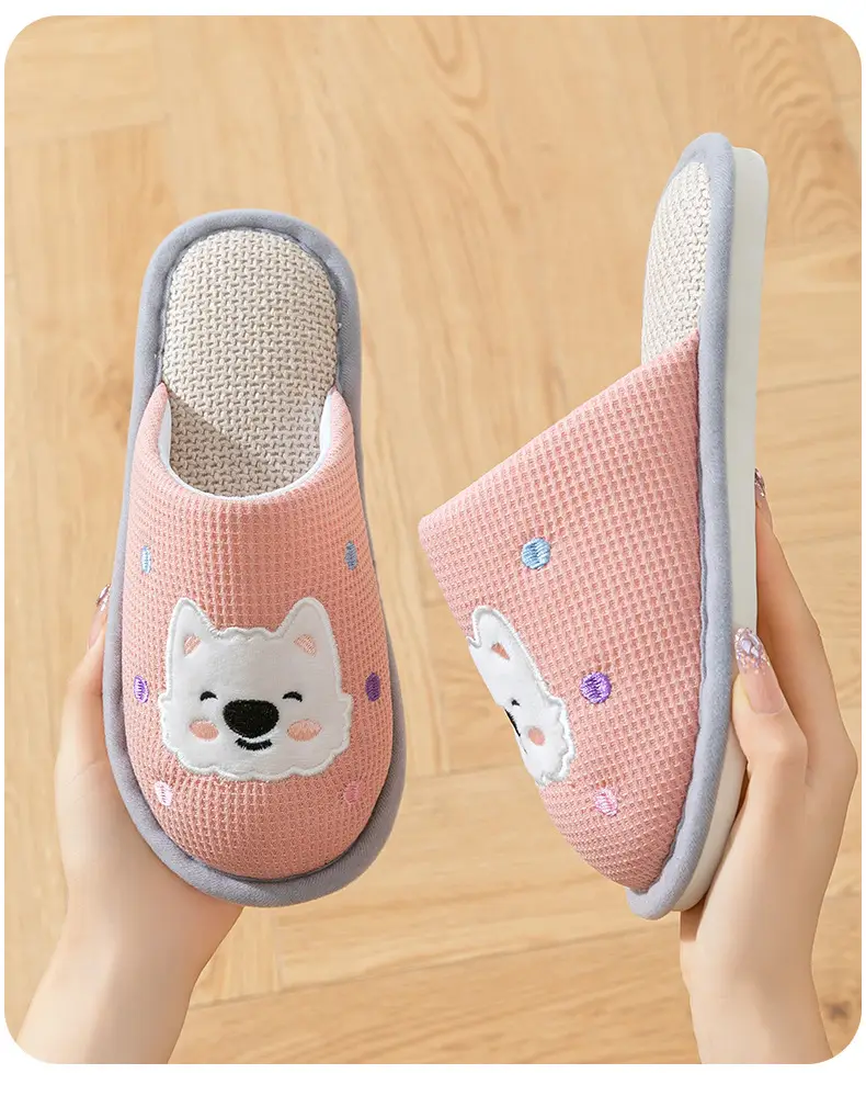 Cotton Slippers for Women, Spring, Autumn and Winter Home Use, Indoor Non-Slip Couple Home Warm Winter Cotton and Linen Slippers for Men — feature 5