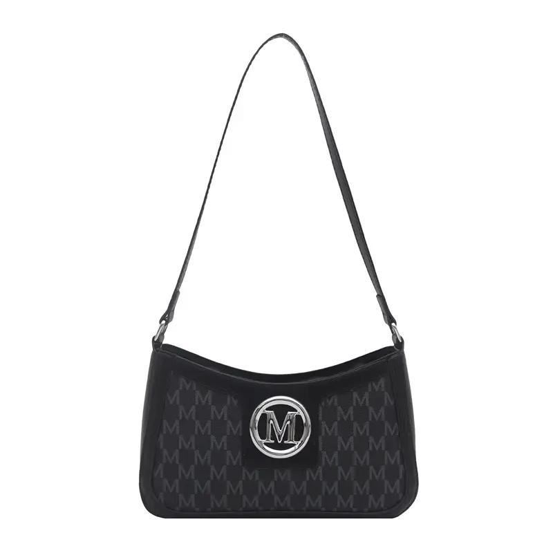 French Retro Shoulder Bag Women 2025 Letter Print Brown - Image 2