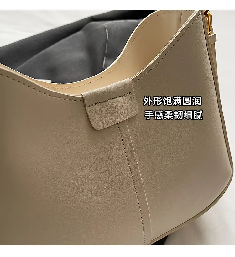 Women Crossbody Bag Brown Leather Wide Strap — feature 6