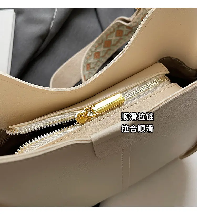 Women Crossbody Bag Brown Leather Wide Strap — feature 7