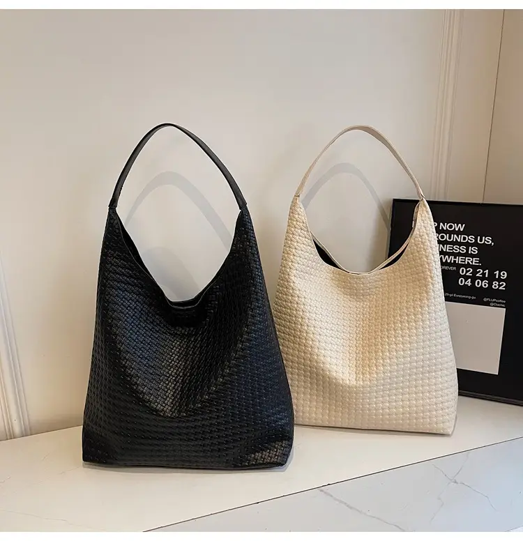 Brown Woven Shoulder Bag for Women Large Capacity — feature 18