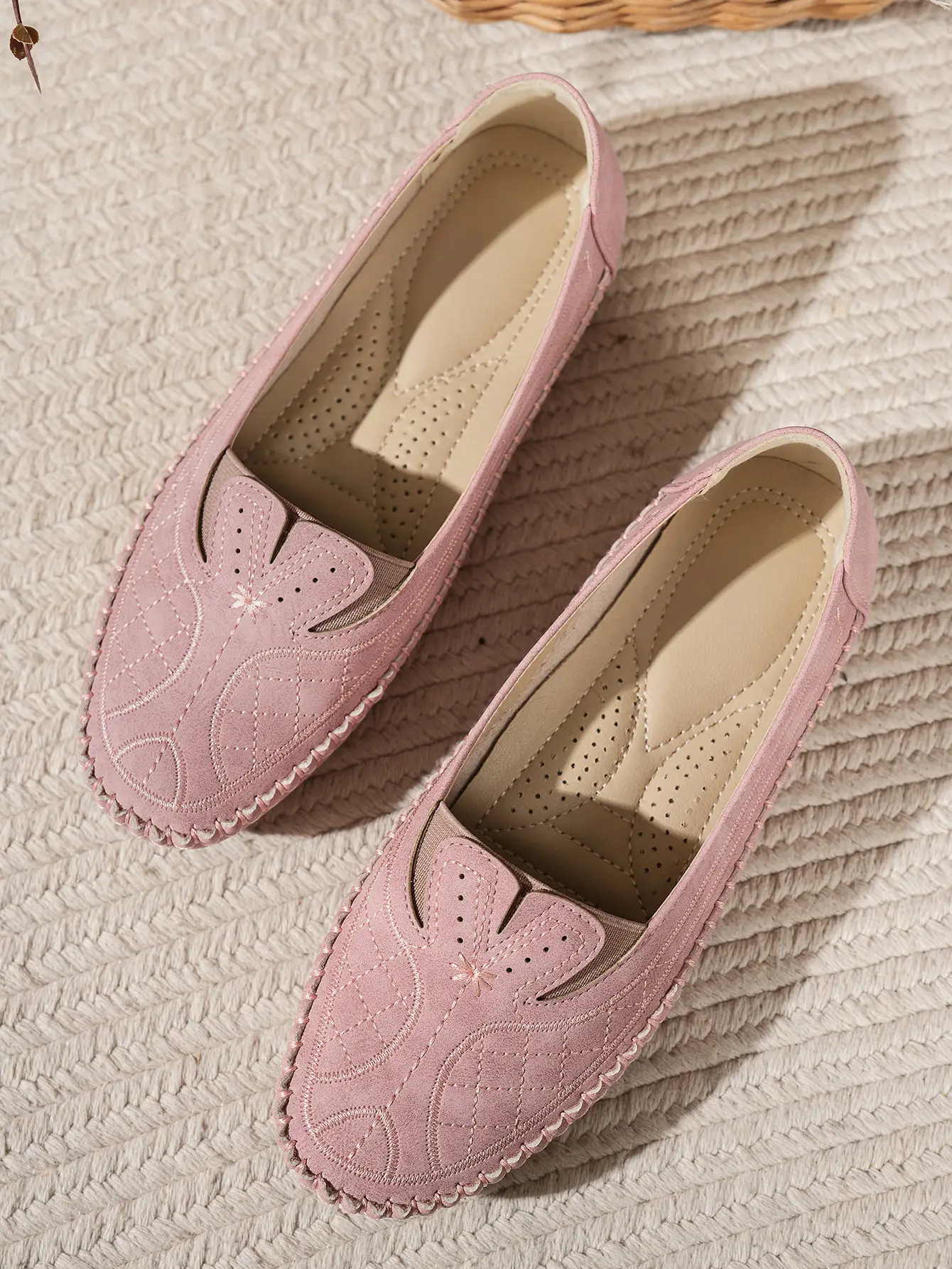 Women's Grey Stitched Loafers Large Export Style — feature 11