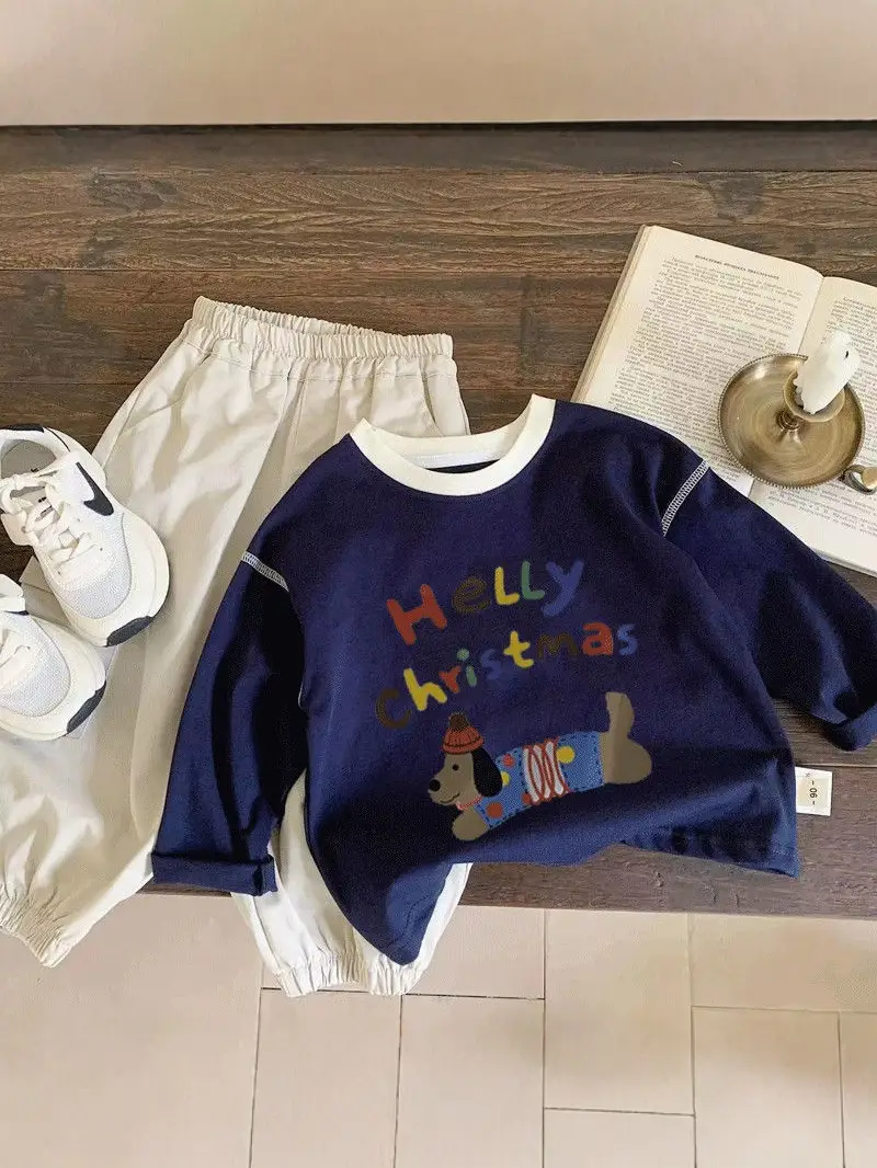 Boys Girls Hello Christmas Cotton T-Shirt Set - Image 4
