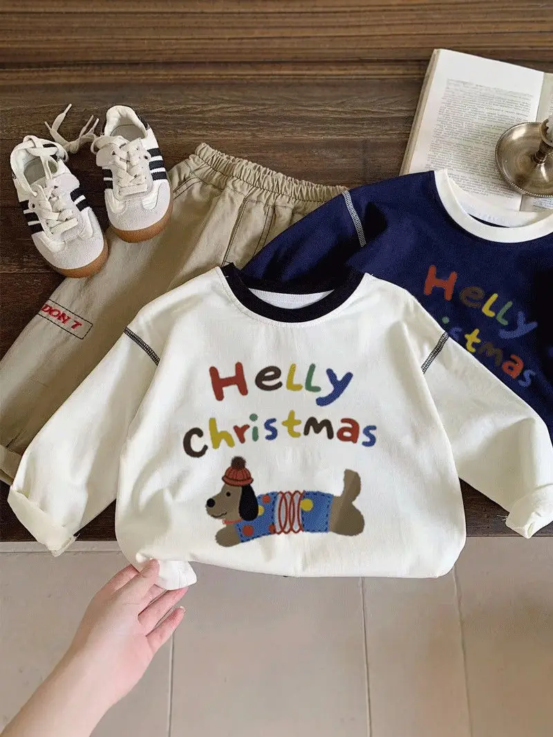 Boys Girls Hello Christmas Cotton T-Shirt Set - Image 5
