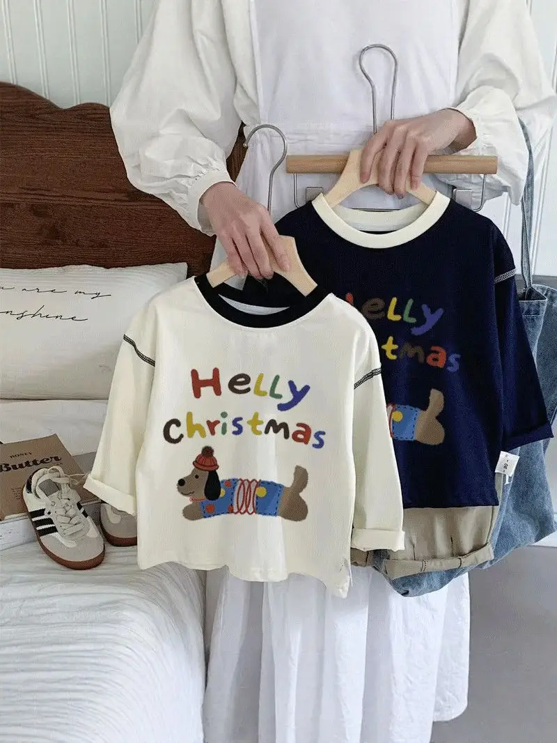 Boys Girls Hello Christmas Cotton T-Shirt Set - Image 6