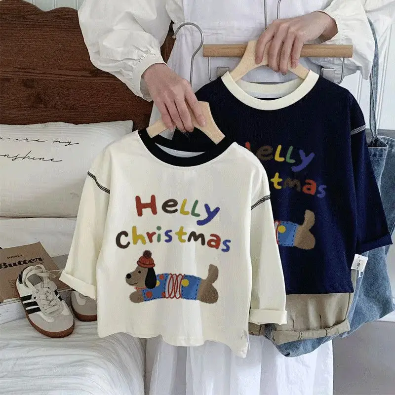 Boys Girls Hello Christmas Cotton T-Shirt Set — feature 5
