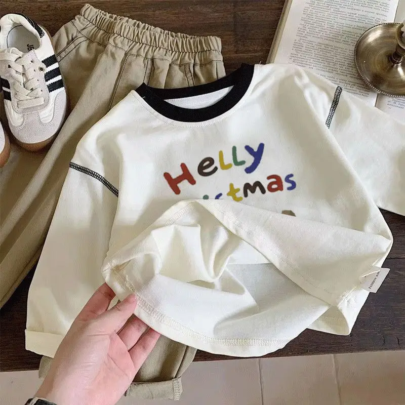Boys Girls Hello Christmas Cotton T-Shirt Set — feature 6
