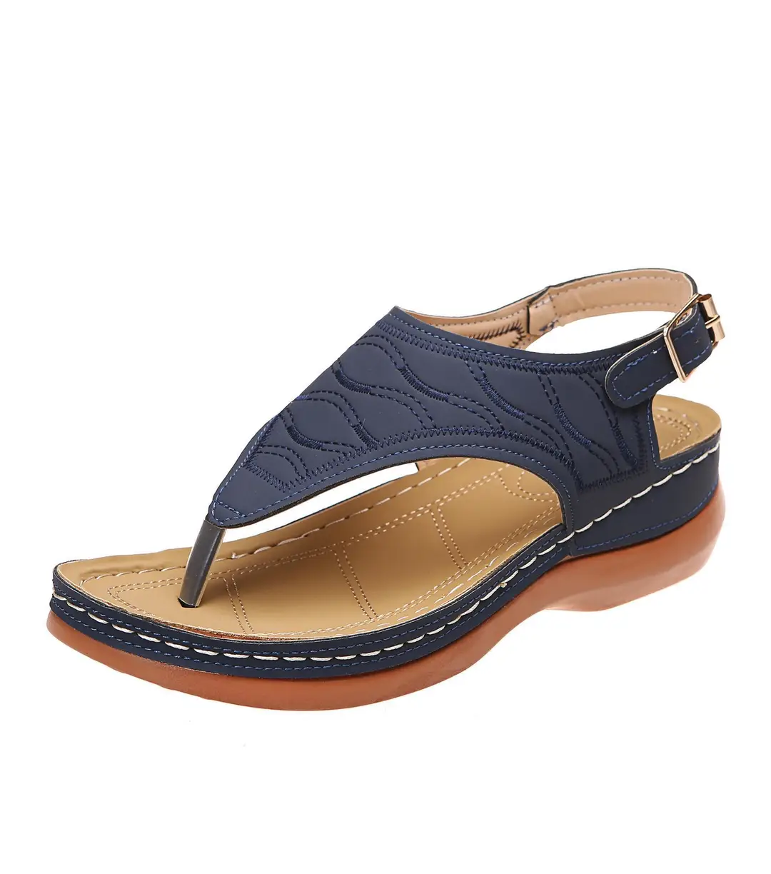 Wish Cross-Border Spot Women's Shoes New Roman Style One-Line Buckle Women's Sandals Export Large Size Sandals - Image 2