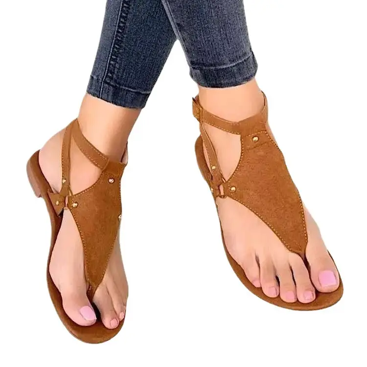 Wish Export Flats Sandals Women's Summer New Flats Casual Thong Large Size Beach Sandals Women - Image 9