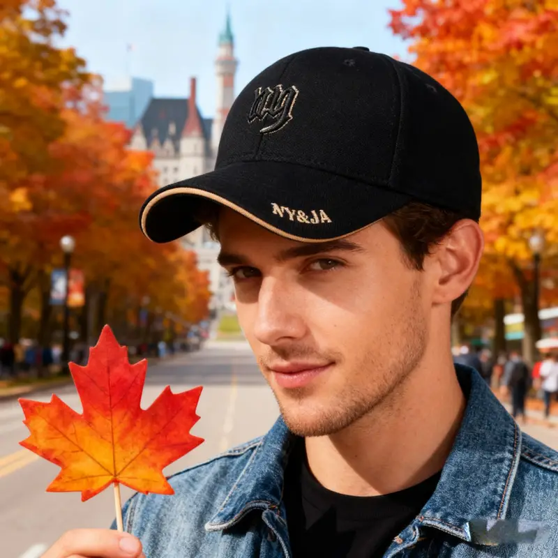 Men Women Black Embroidered MYRA Cap - Image 8