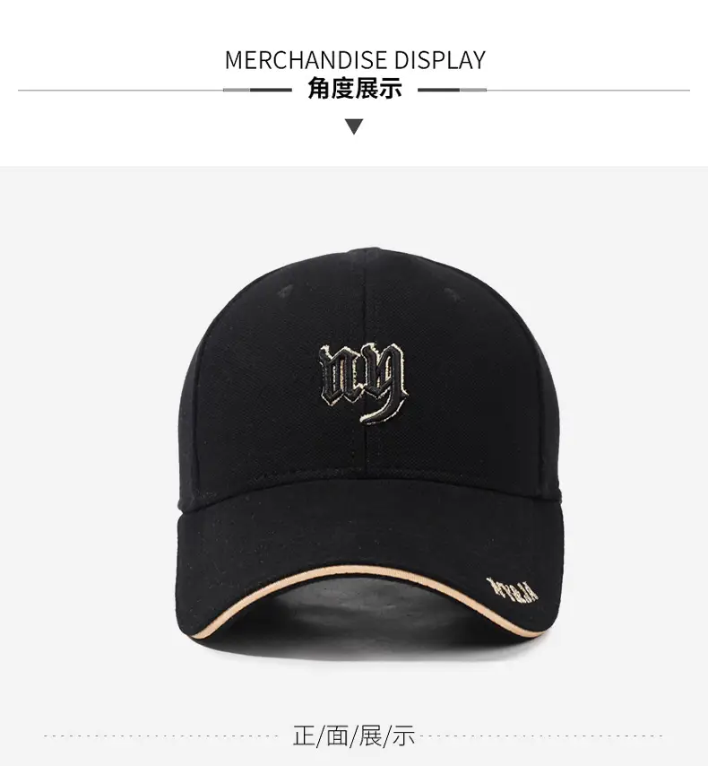 Men Women Black Embroidered MYRA Cap — feature 13