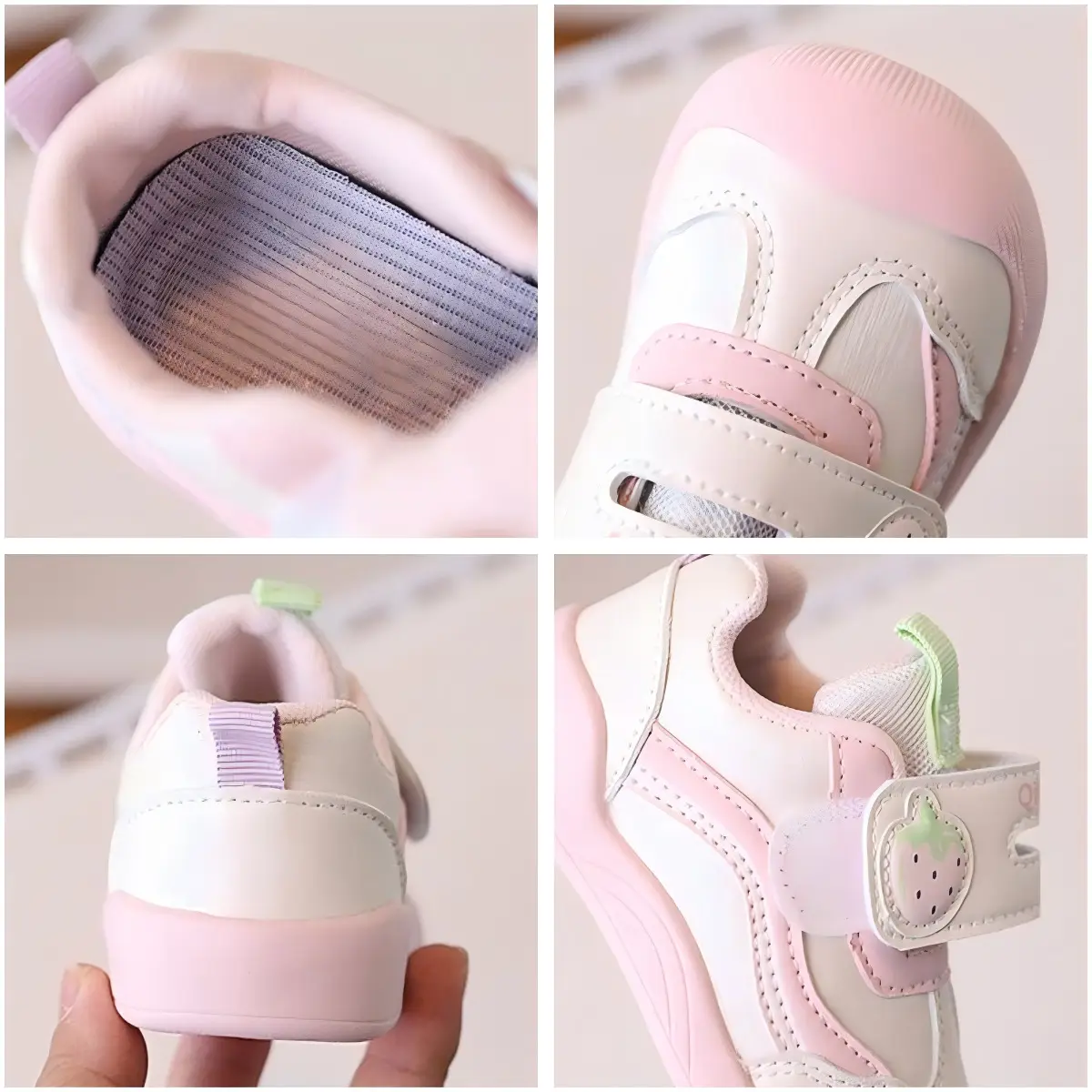 Pink Soft-Soled Toddler Baby Sneakers for Girls