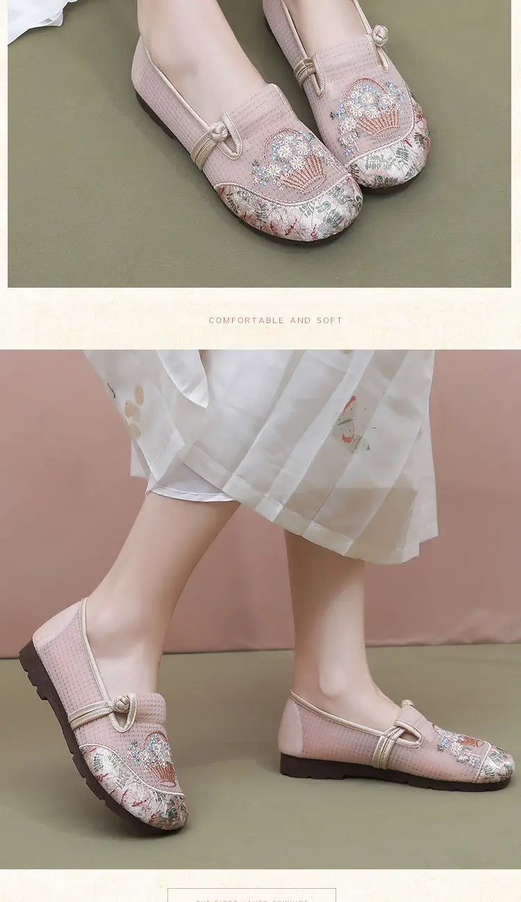 Women Pink Embroidered Slip-On Shoes 2025 Summer — feature 17