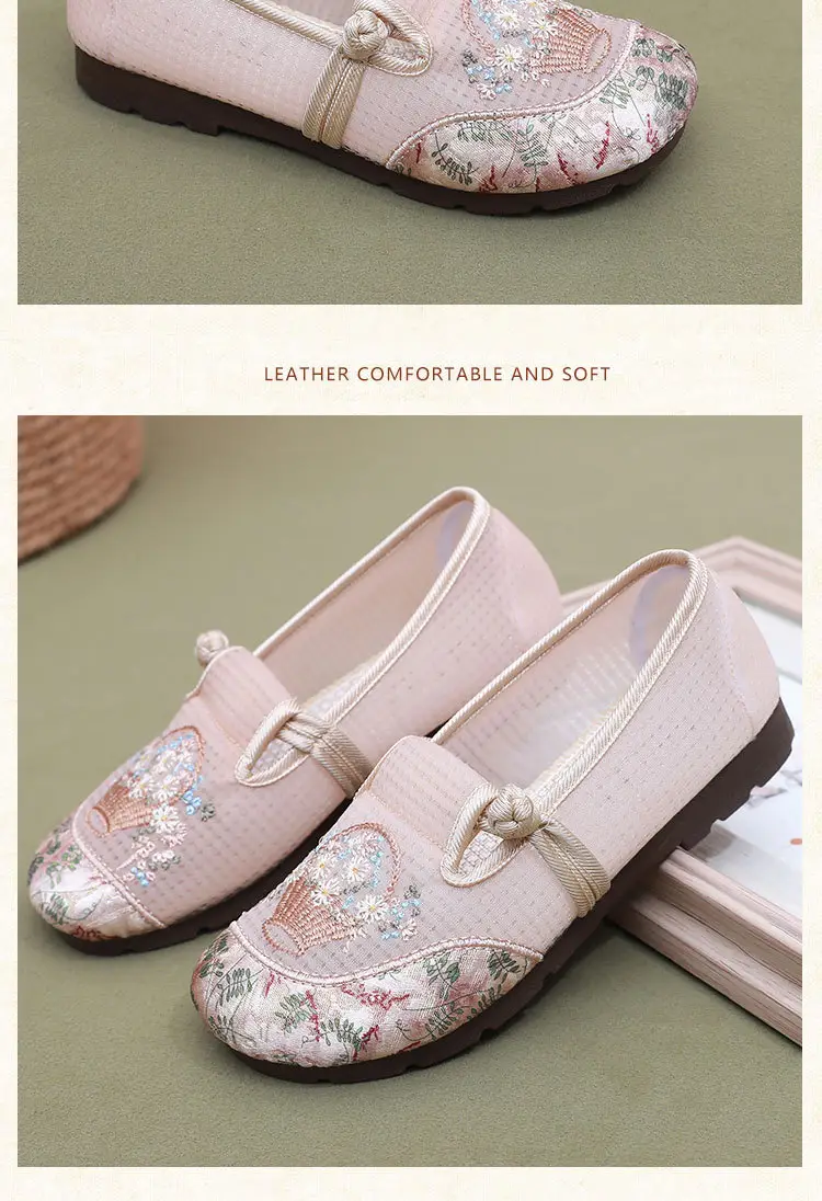 Women Pink Embroidered Slip-On Shoes 2025 Summer — feature 19