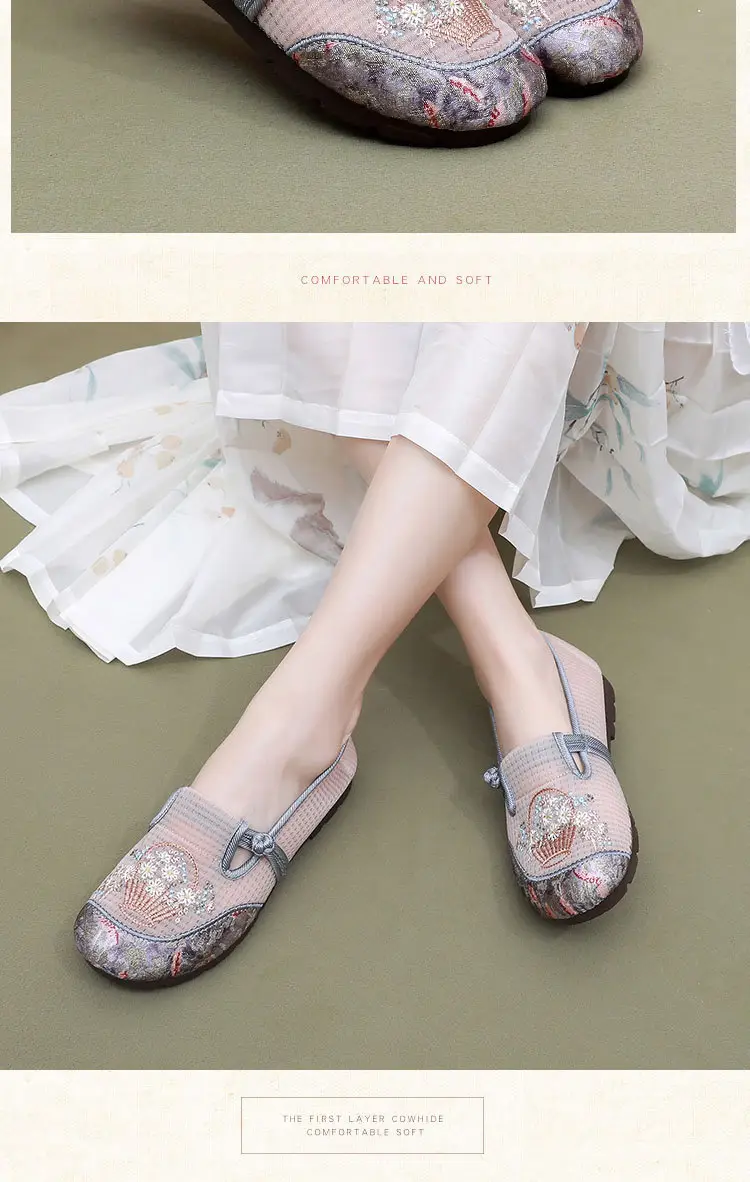 Women Pink Embroidered Slip-On Shoes 2025 Summer — feature 21