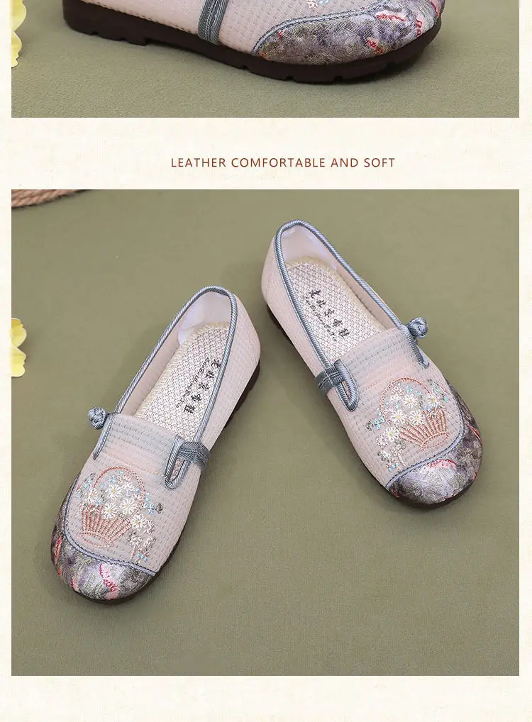 Women Pink Embroidered Slip-On Shoes 2025 Summer — feature 23
