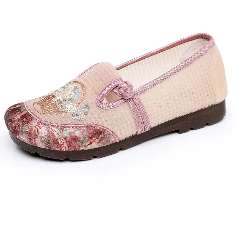 Women Pink Embroidered Slip-On Shoes 2025 Summer - Image 2