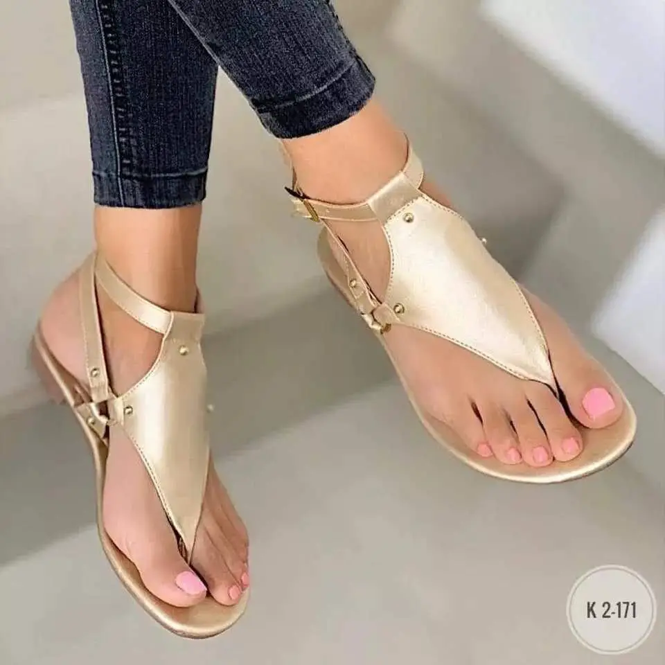 Wish Amazon's New Export Large Size Sandals for Women European and American Flats Thong Flip-Flops Flats Sandals Are Available All Year Round - Image 7