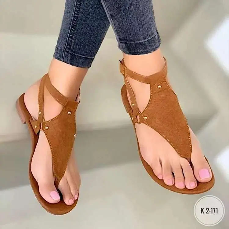 Wish Amazon's New Export Large Size Sandals for Women European and American Flats Thong Flip-Flops Flats Sandals Are Available All Year Round - Image 9