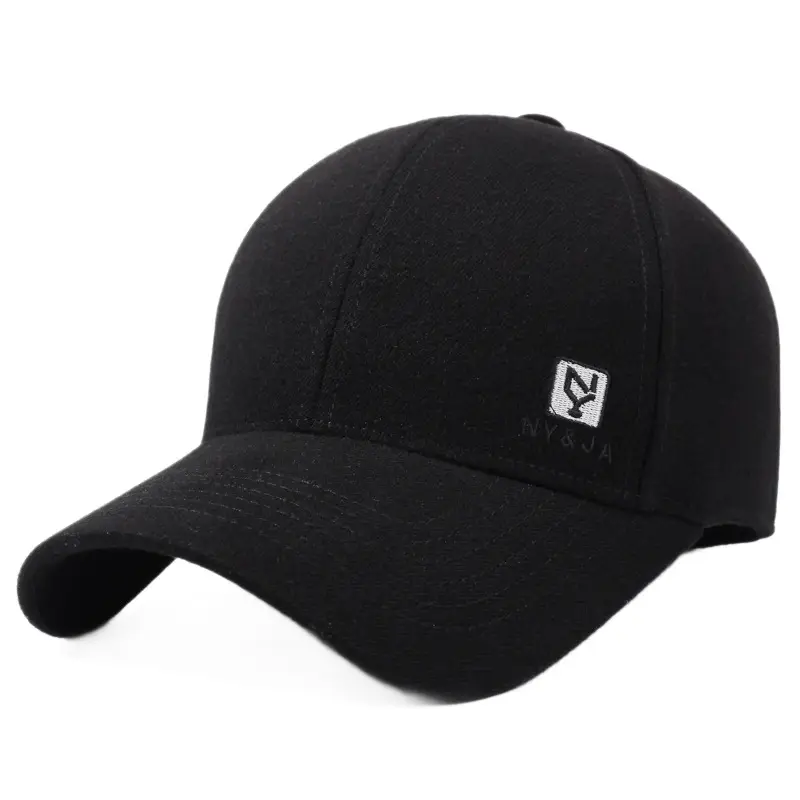 Men's Navy Blue Faux Fur Cap with Logo - Image 10