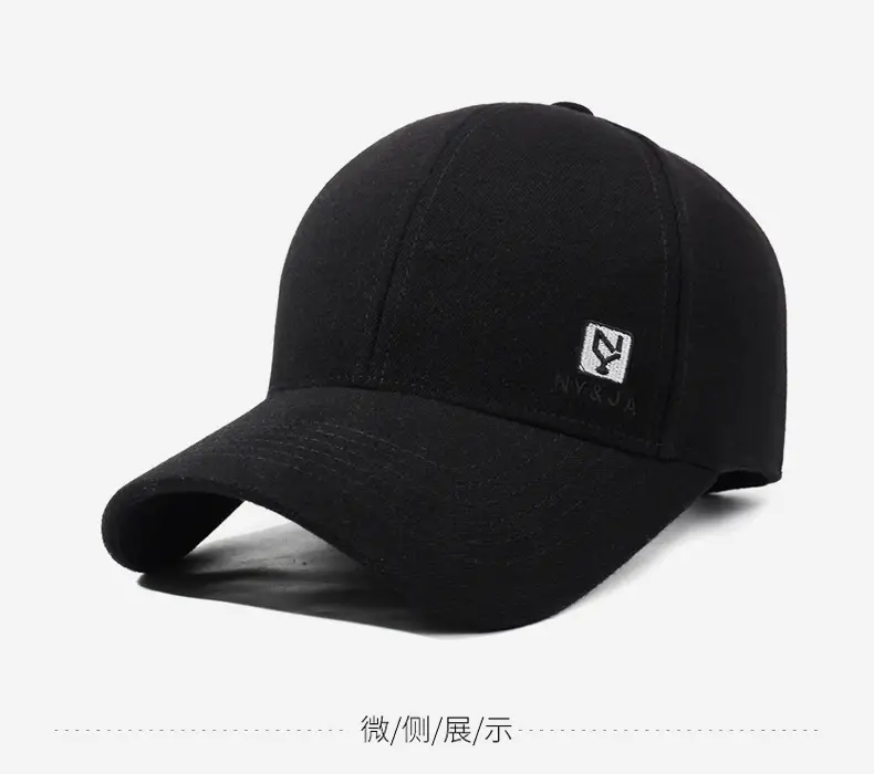 Men's Navy Blue Faux Fur Cap with Logo — feature 10