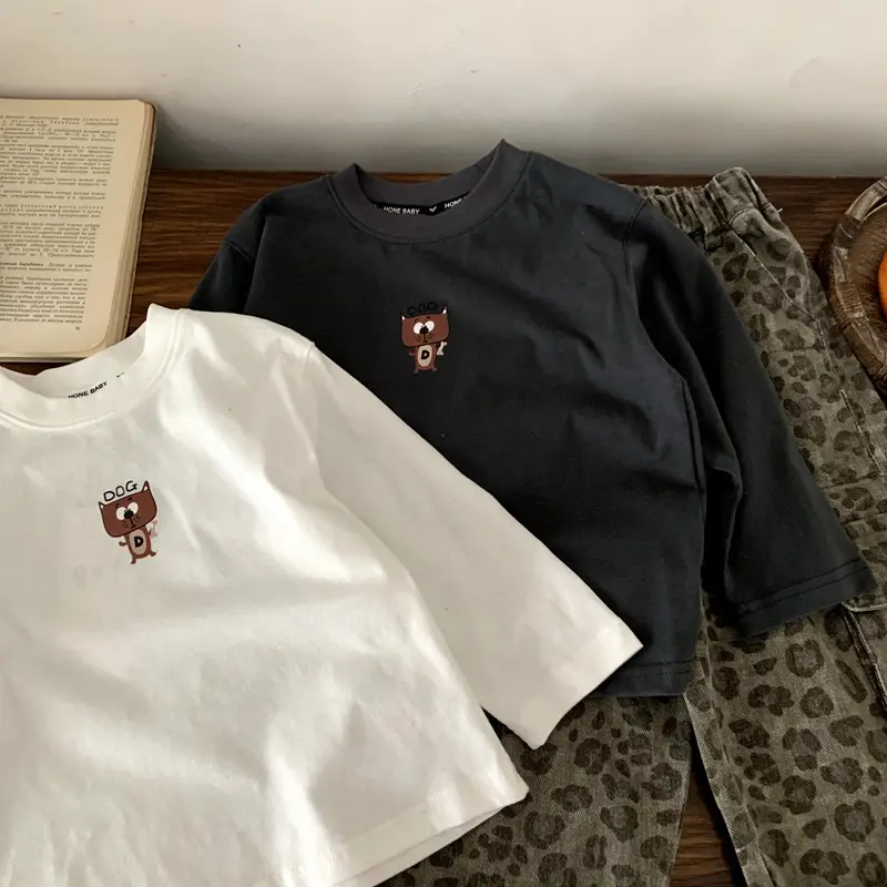 Boys Long Sleeve T-Shirt White Circle Print 2025 - Image 4